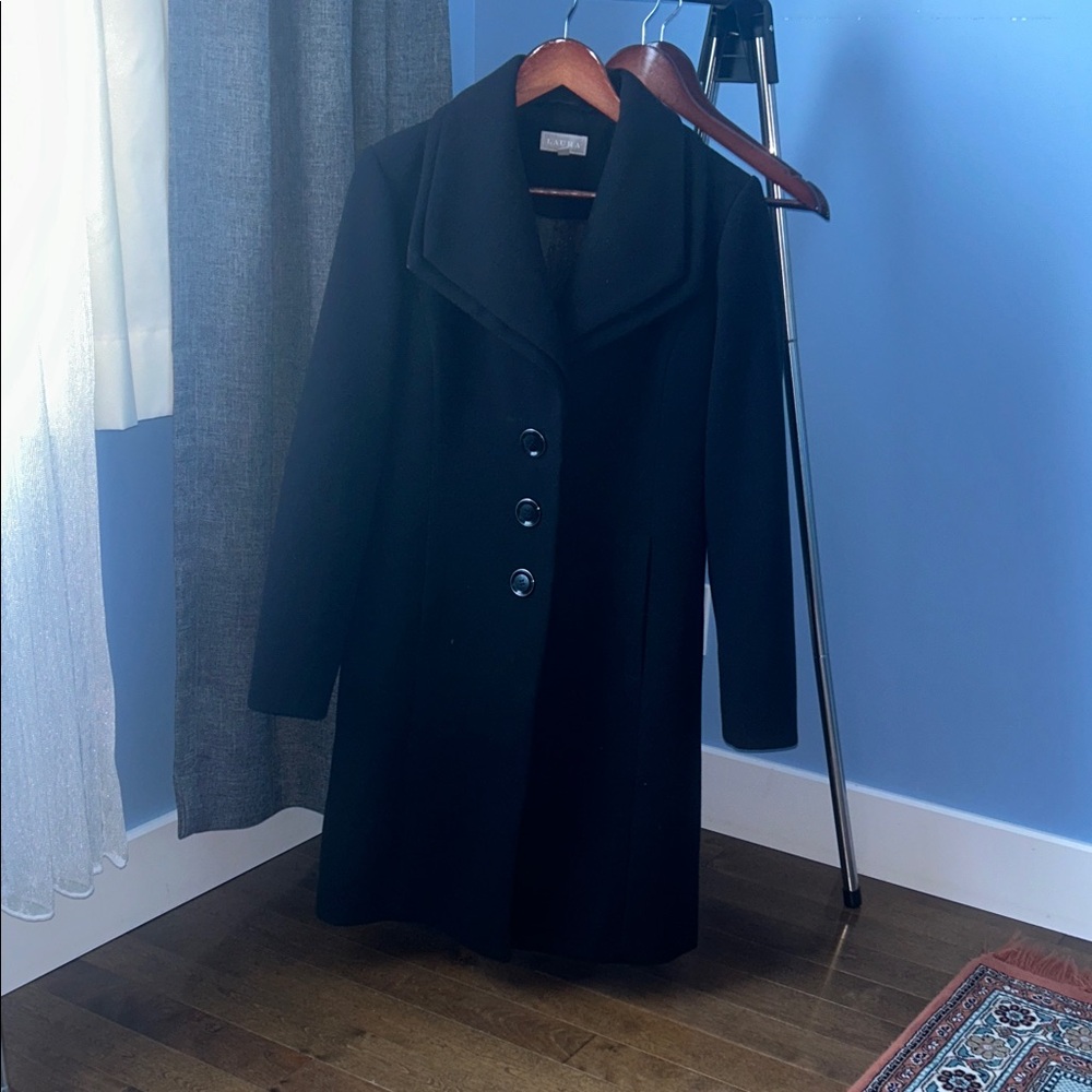 Aura Classic Black Pea Coat